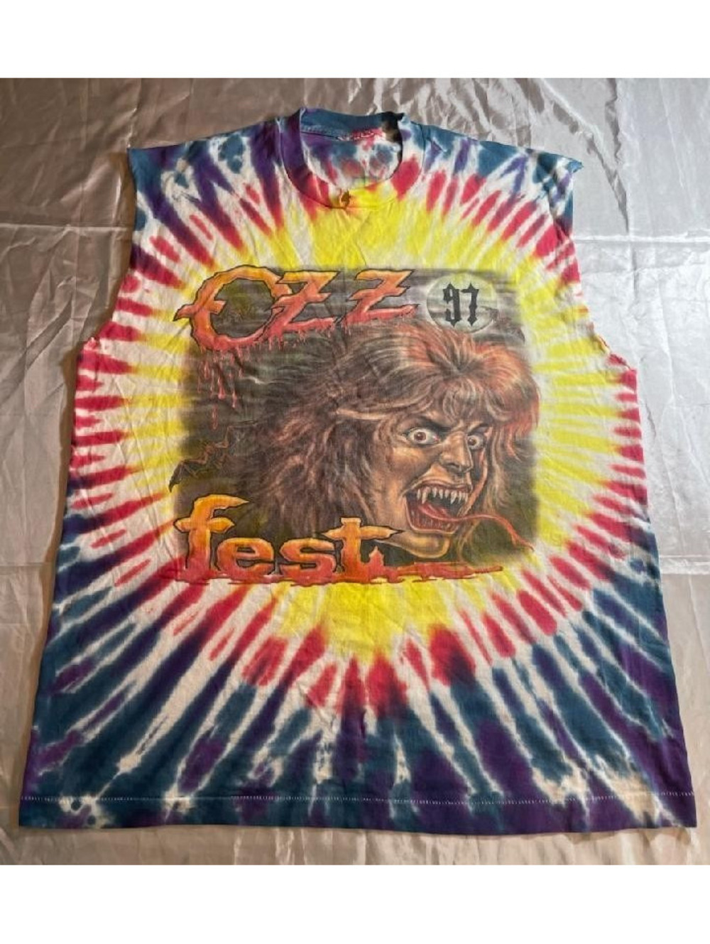 Vintage 1997 Ozzy Fest Tie-Dye Sleeveless T-Shirt